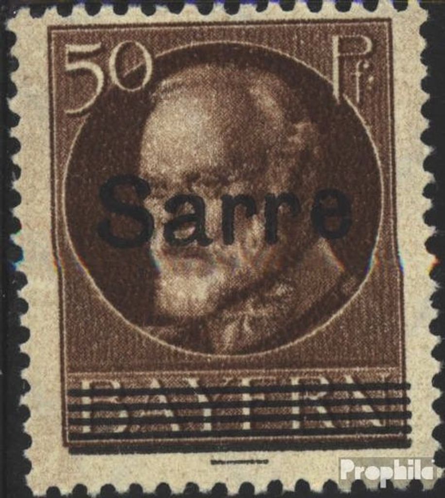 Briefmarken Saarland 1920 Mi 25 gestempelt Bayern mit Aufdruck