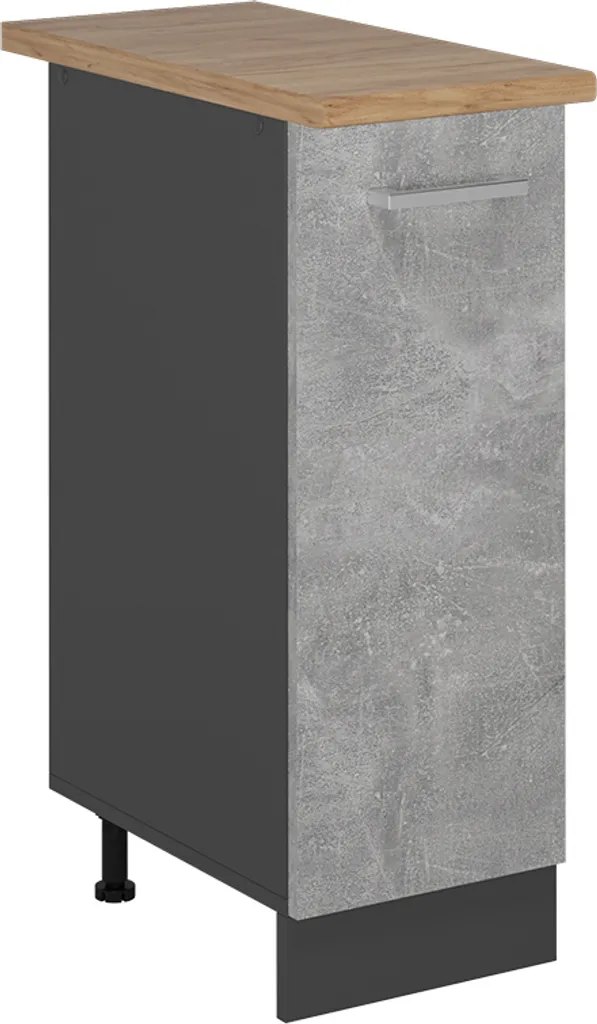 Vicco R-Line Meuble Cuisine 30 cm Béton et Chêne, Design Moderne 53574