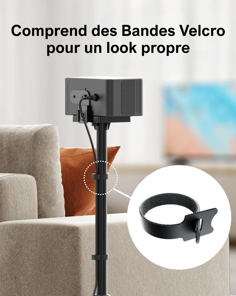 Support enceinte ajustable pour corriger le placement sonore surround