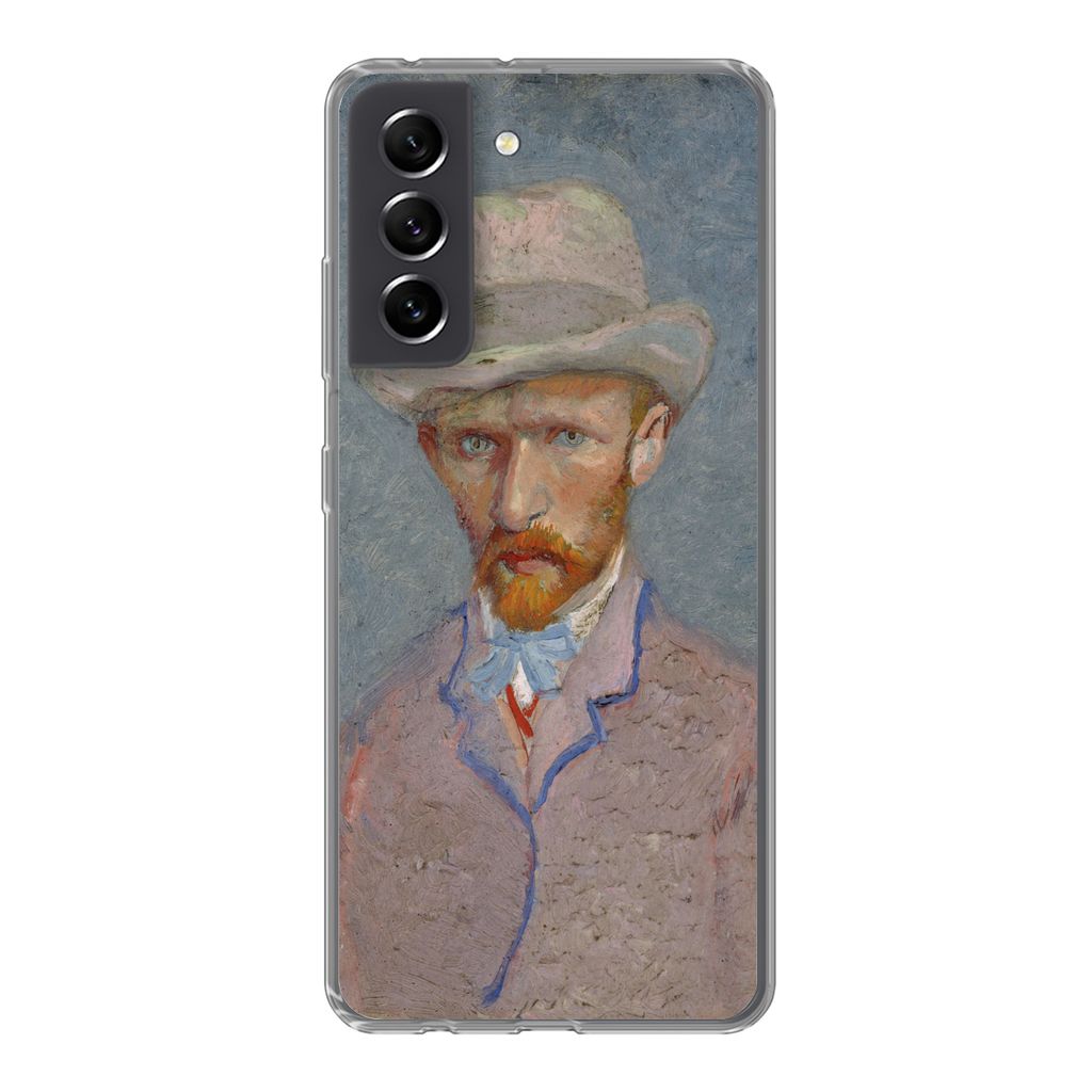 MuchoWow Handyhülle Schutzhülle Hülle für Samsung Galaxy S21 FE Selbstporträt - Vincent van Gogh Silikon Softcase Handy Hülle - Mobiltelefo...