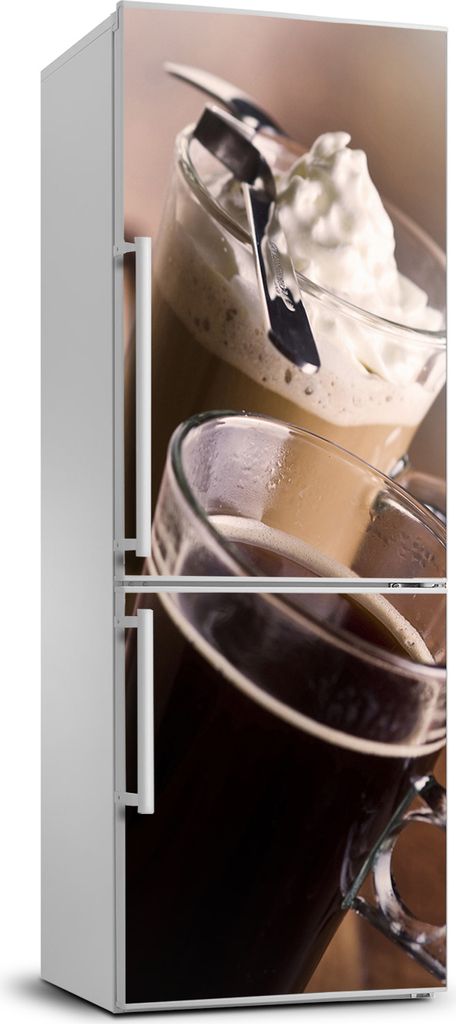 Tulup Kühlschrankdekoration - 70x190 cm - Aufkleber auf dem Kühlschrank - Kaffee Frappe
