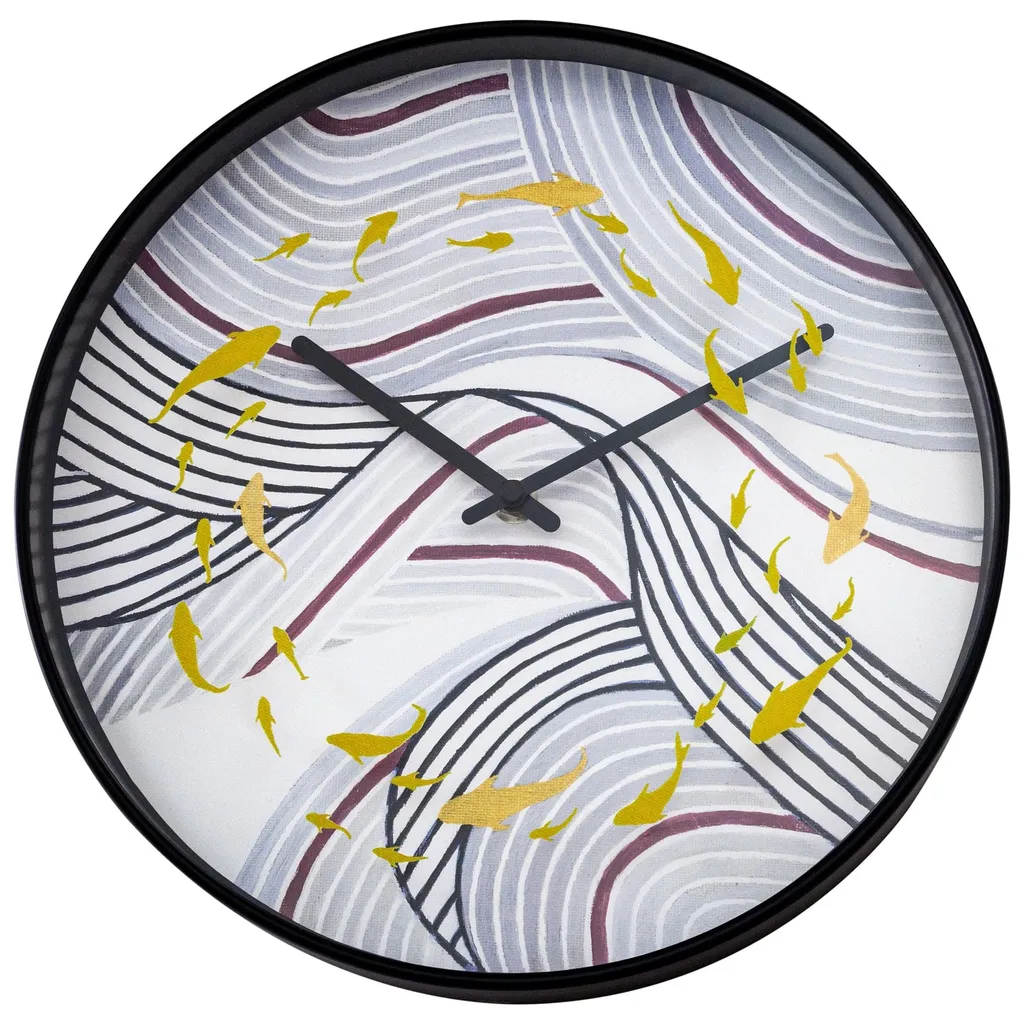 Horloge Murale Design Koi 30cm Noire NeXtime pour Bureau et Salon Moderne