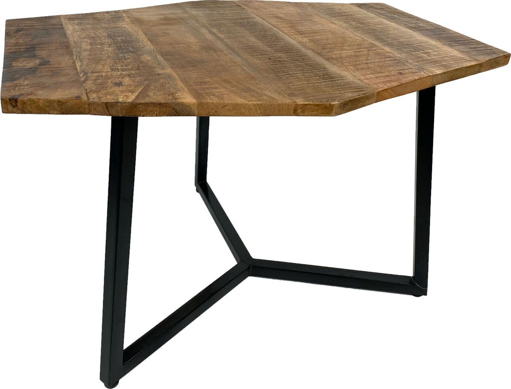 Beistelltisch Wohnzimmer nachhaltig Lyon Metall-Gestell schwarz matt