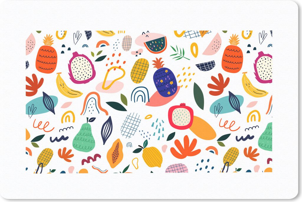 MuchoWow Mauspad Mousepad Obst - Weiß - Pastell - Pflanzen - Wassermelone 27x18 cm - Mousepads - Maus Mat - Pad - Mausunterlage - Büroartikel -...