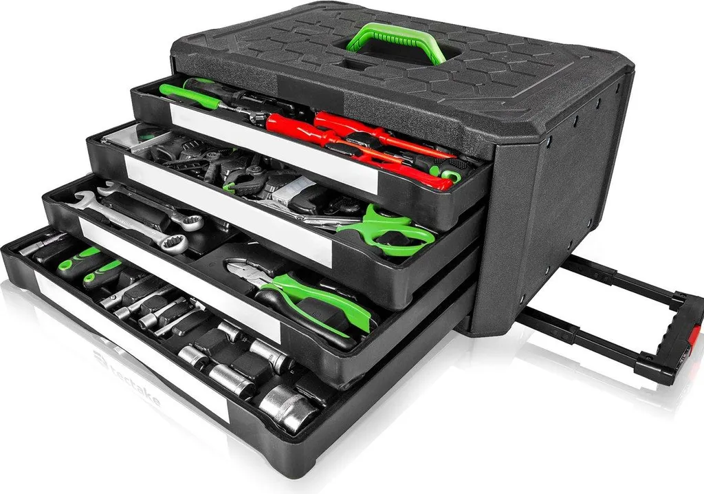 Happyment® Mallette à outils premium 899 pièces avec tiroirs - Noir