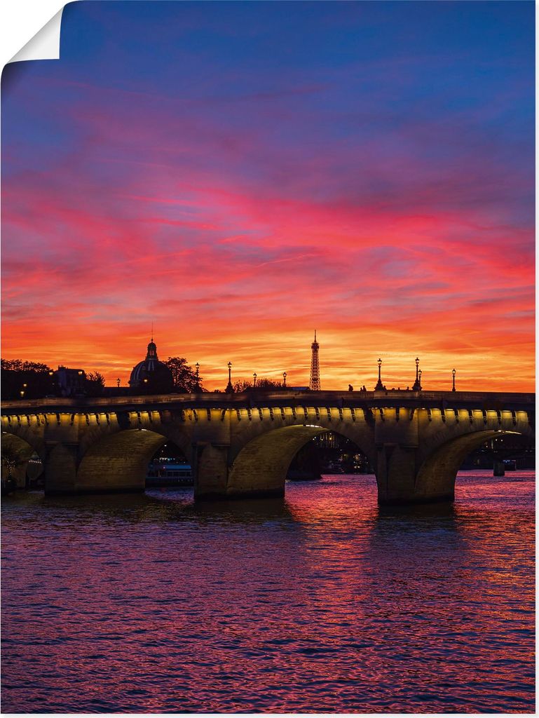 ARTland Poster Brücke Pont Neuf im Sonnenuntergang Größe: 90x120 cm