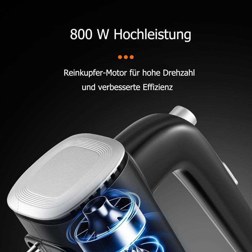 SOKANY 3-in-1-Handmixer 800 W, 5 Geschwindigkeiten, 5