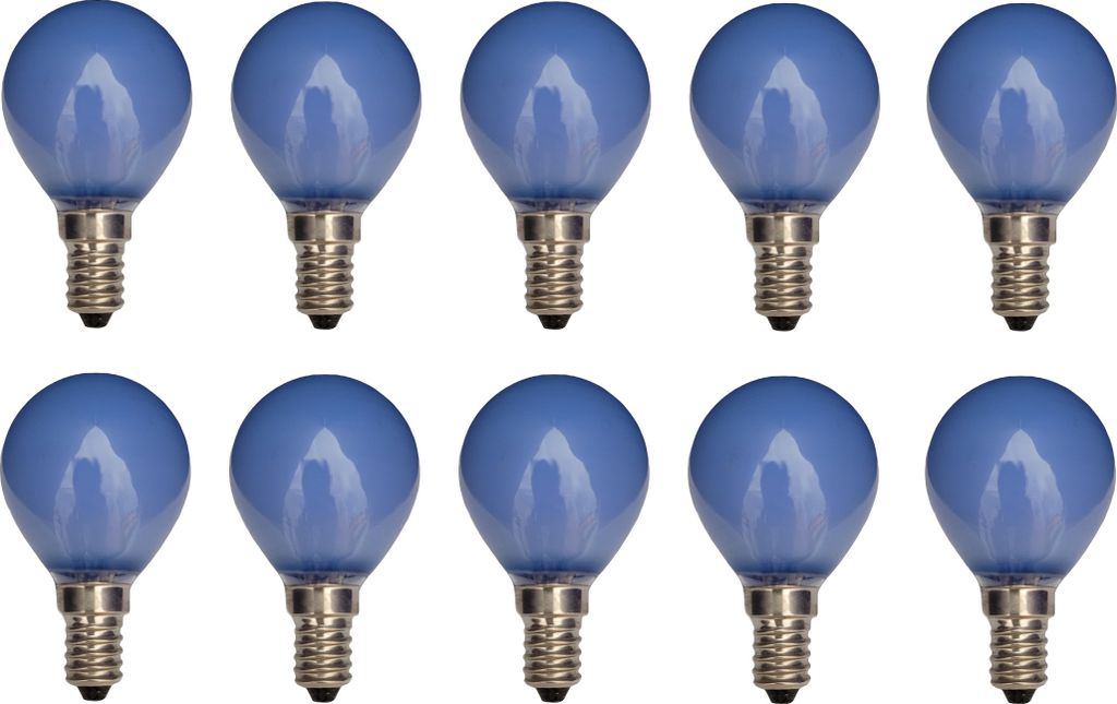 10x Glühlampe Glühbirne Kugel E14 25W 25 Watt Farbe Produktbild 