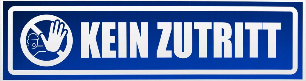 Kiwistar Kein Zutritt Piktogramm invertiert Magnetschild Schild magnetisch - 20cm Blau - reflektierend - Magnetfolie für Auto PKW Kfz