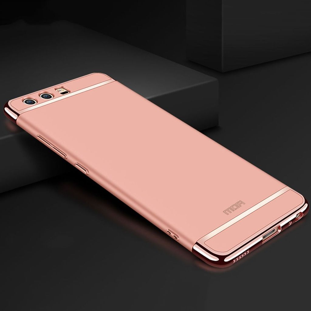 Handy Hülle Schutz Case für Huawei P10 Plus Bumper 3 in 1 Cover Chrom Rose Gold
