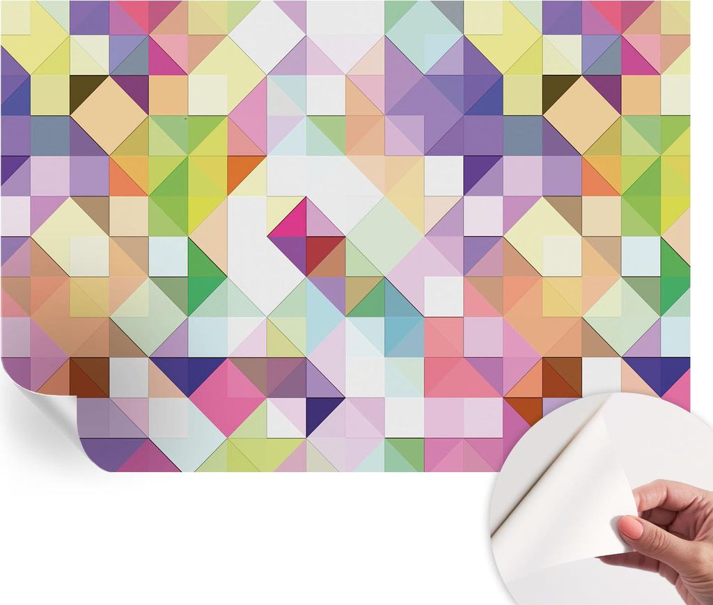Selbstklebende Wandtapete - Dekorative Tapete für Wohnzimmer - Klebefolie für Wandbilder - Tapetenfolie für Wanddekoration - 152x104 cm - Bunte ...