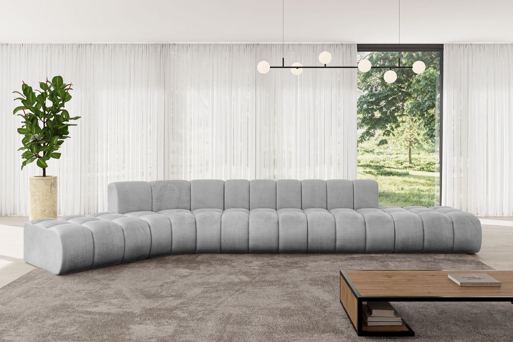 ALTDECOR Modulares Sofa Ecksofa in L-Form - Solven-L2 - 471x174x70 cm Grau - Corner modular Sofa Eckcouch Couch Wohnlandschaft Cauchsofa Bodensofa ...