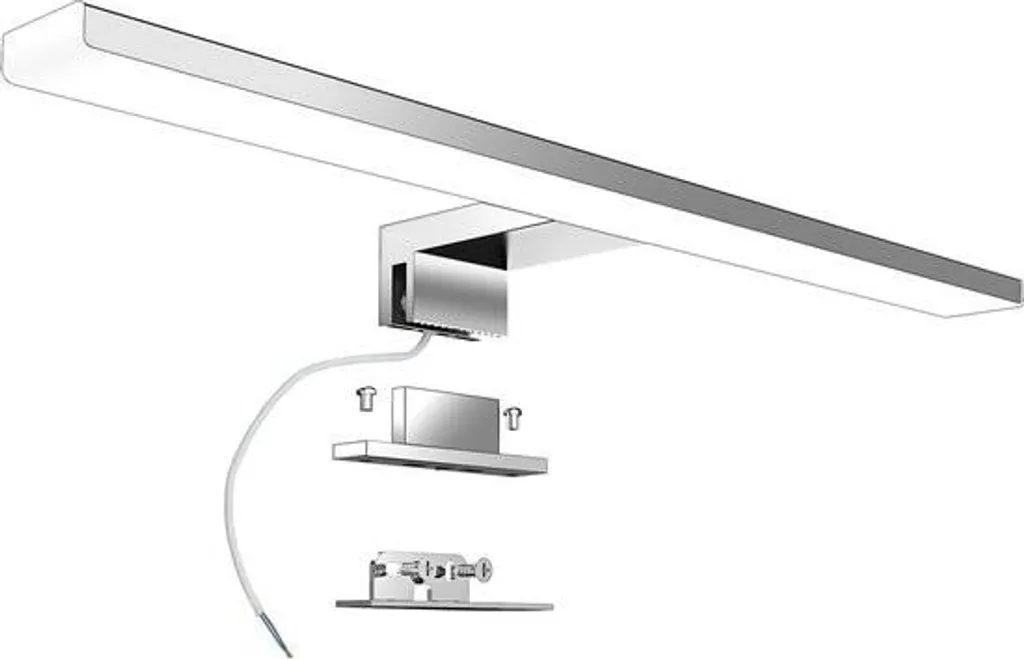 Lampe miroir LED IP44 820lm blanc neutre 4000K en acier inox pour bain