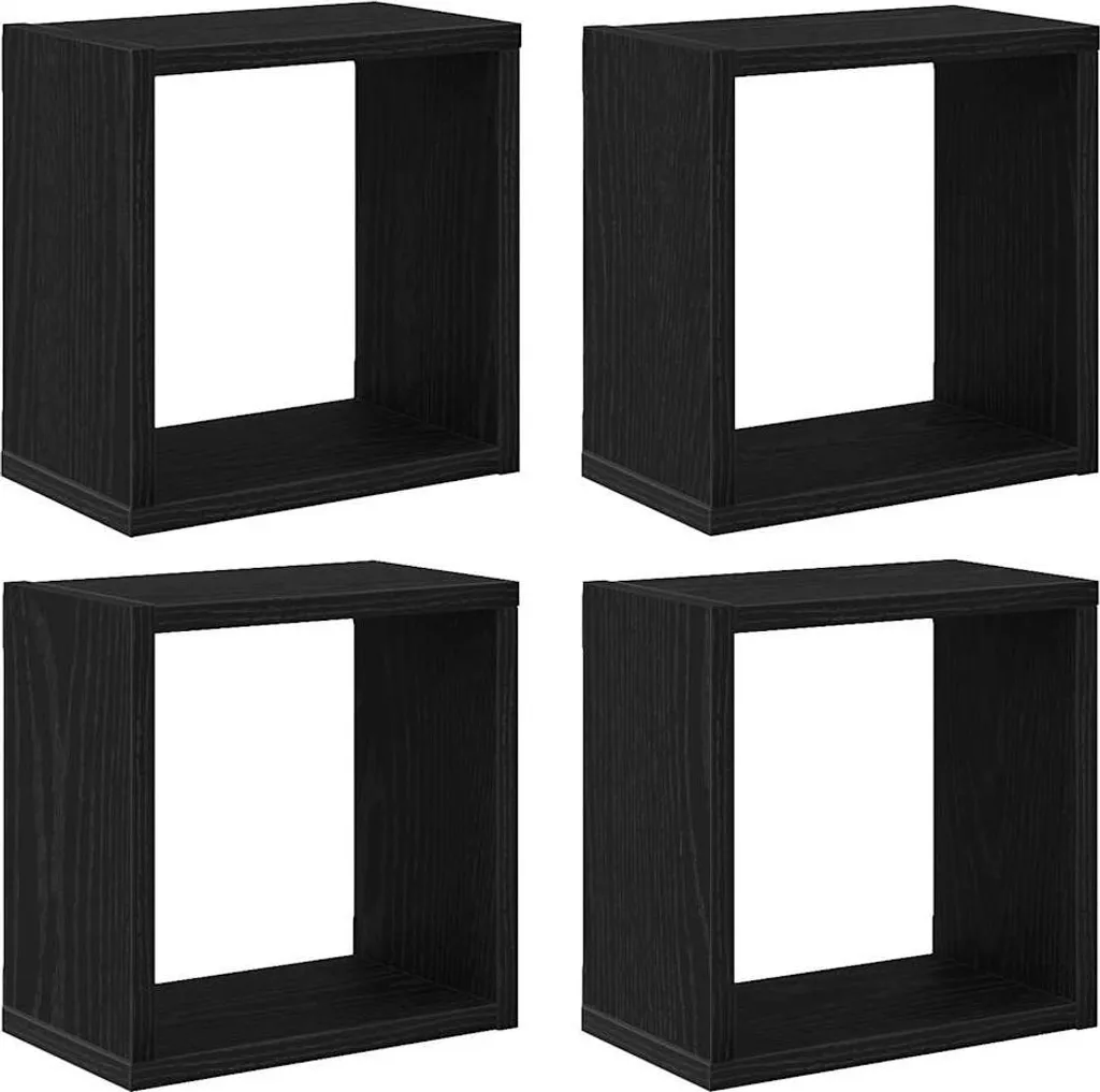Scaffale Parete Legno Rovere Nero: Mobili Sospesi per Soggiorno Design