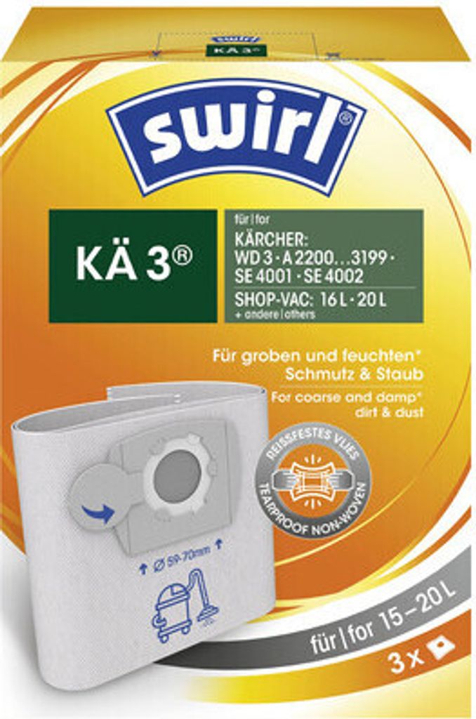 Swirl KÄ 3, Worek na kurz, Bęben próżniowy, Kärcher, Zdjęcie produktu 