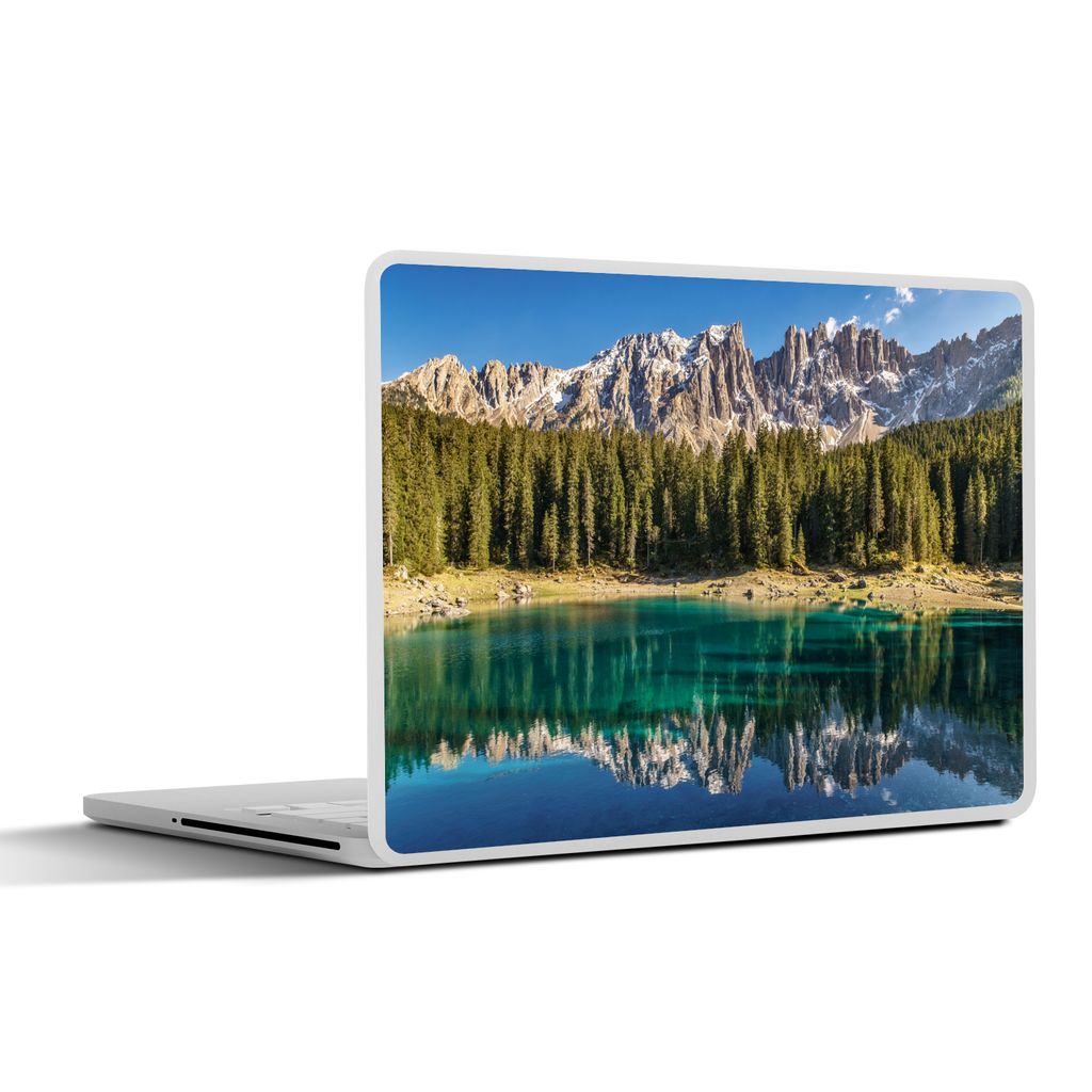 MuchoWow Laptop Aufkleber Sticker Cover Berg - Wald - Strand 30x22 cm - Laptop-Sticker