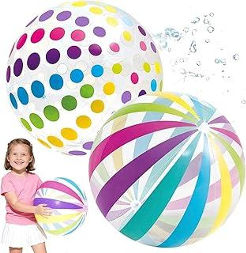 Wasserball Aufblasbar,2 Stück Wasserball,Pool Kinder Spielzeug,Wasserspielzeug Ball für Strand,Wasser Outdoor Spiele,Party Erwachsene Aufblasbare...