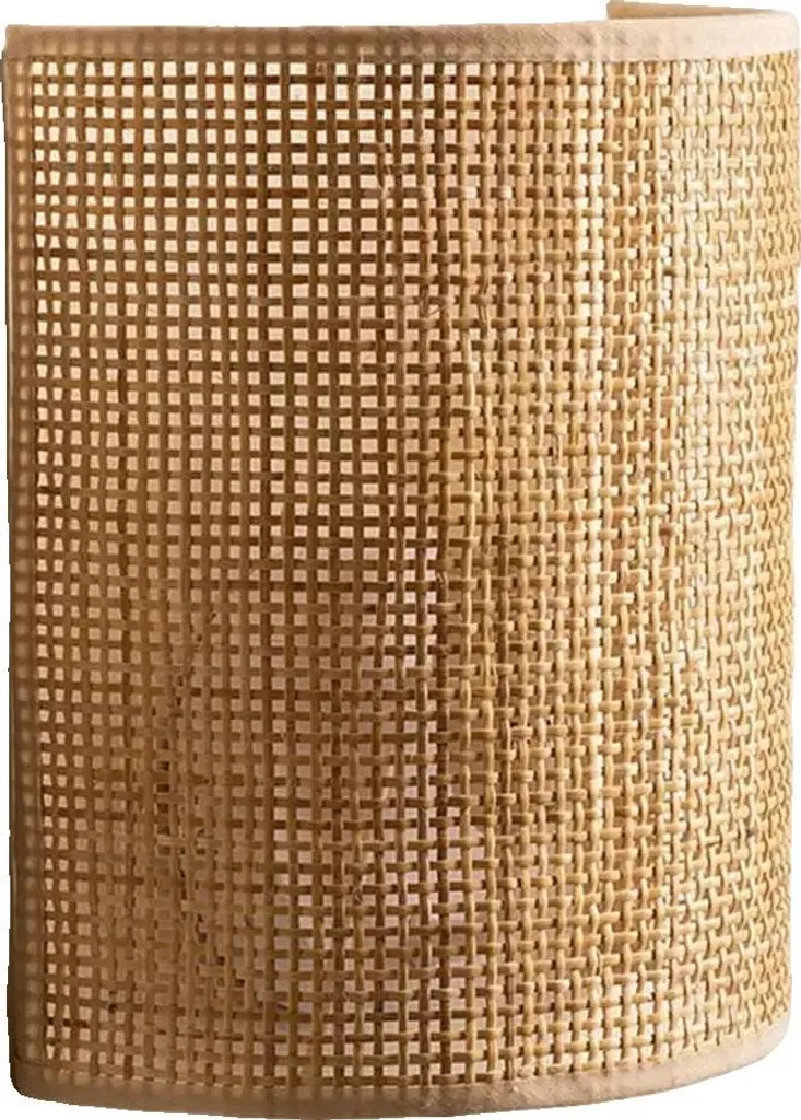 Applique Murale Bambou Naturel 25x20cm Éclairage LED Style Scandinave