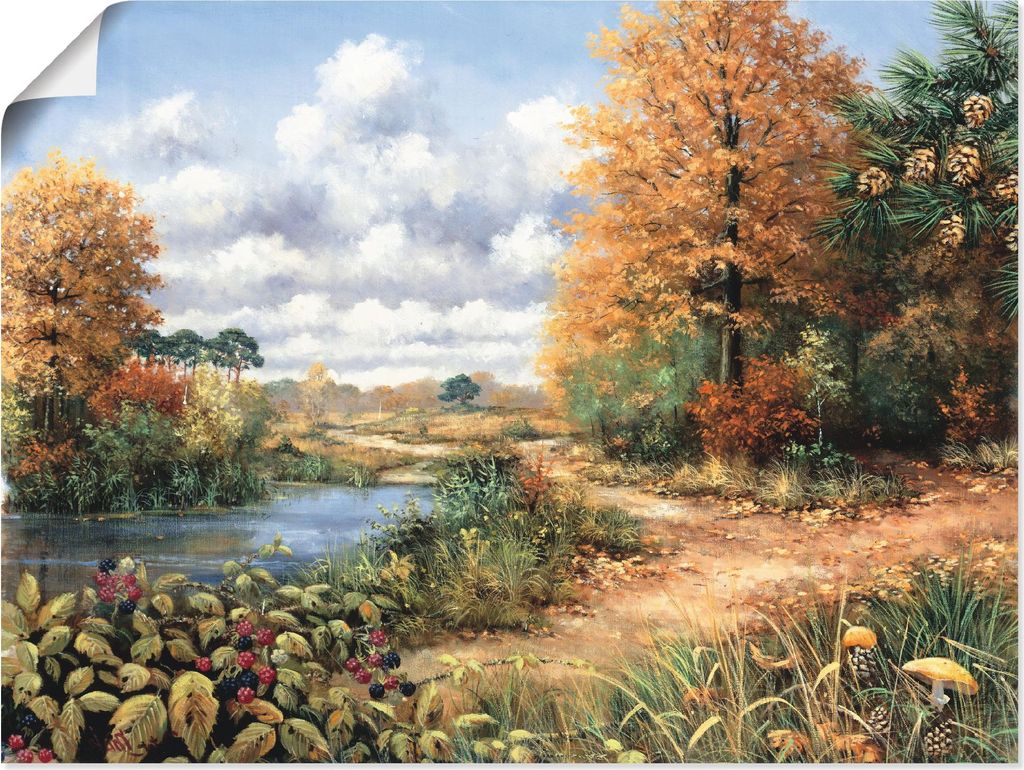 ARTland Poster Herbstzeit Größe: 80x60 cm