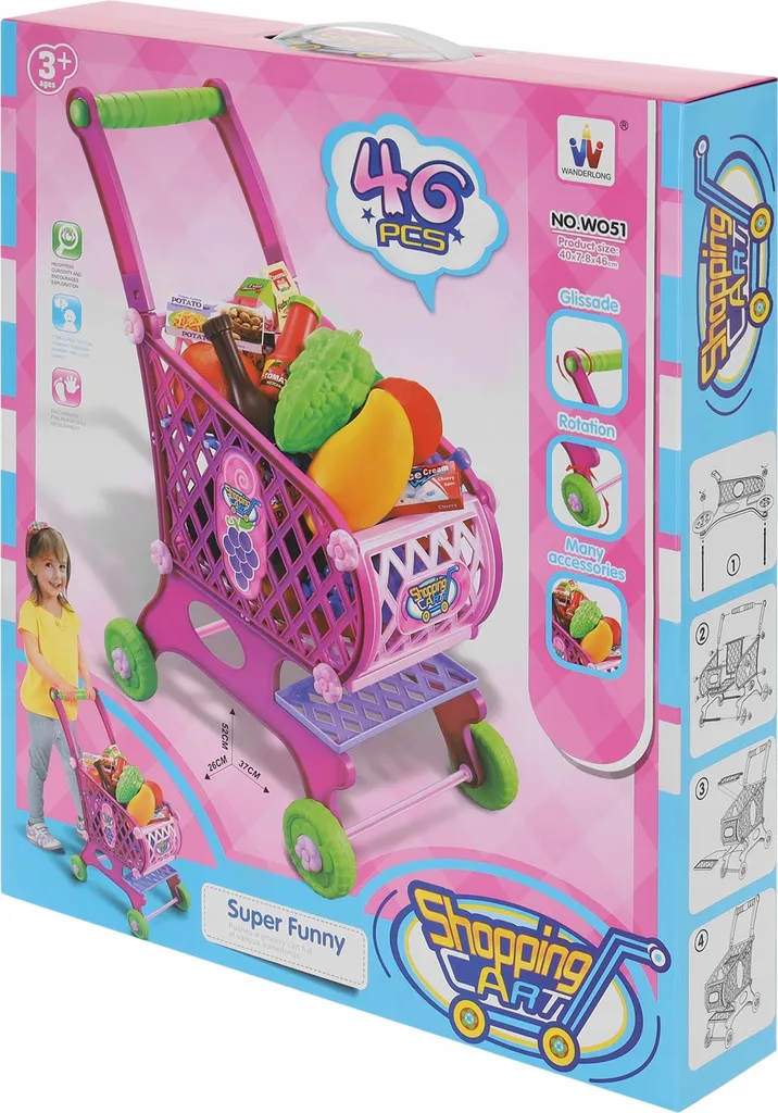 Jouet d'imitation supermarché LT356 avec chariot de courses et aliments - 12