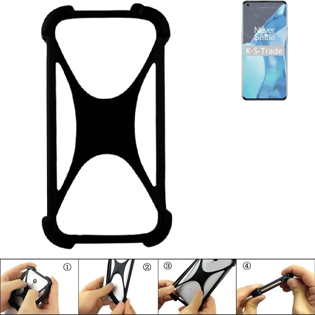 K-S-Trade Handy-Hülle Schutz-Hülle kompatibel mit OnePlus 9 Pro Silikon Bumper TPU Softcase Smartphone Stoßschutz, schwarz