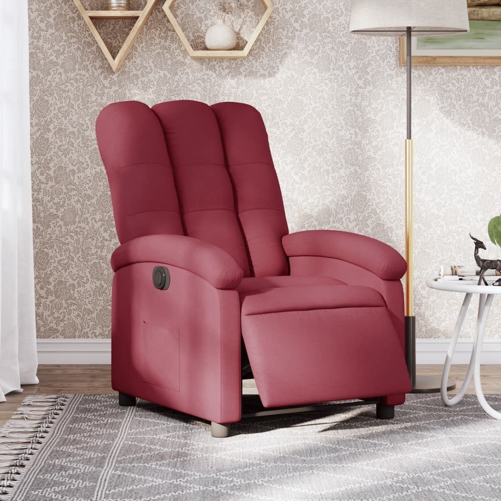 Maison Exclusive - Relaxsessel Elektrisch Weinrot Stoff