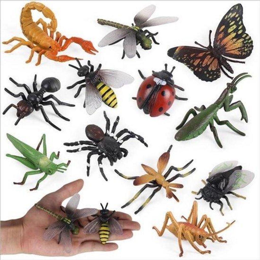Großes Insekten Spielzeug 12 Teile Kunststoff Figuren