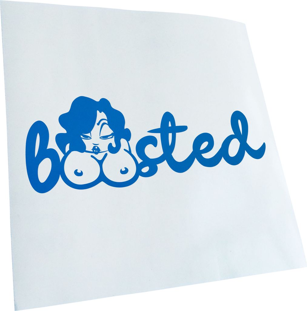 Kiwistar - Autoaufkleber - Boosted - Blau - 40x14cm - Aufkleber für Auto, Laptop, Fahrrad, LKW, Motorrad mehrfarbig JDM Decal Racing