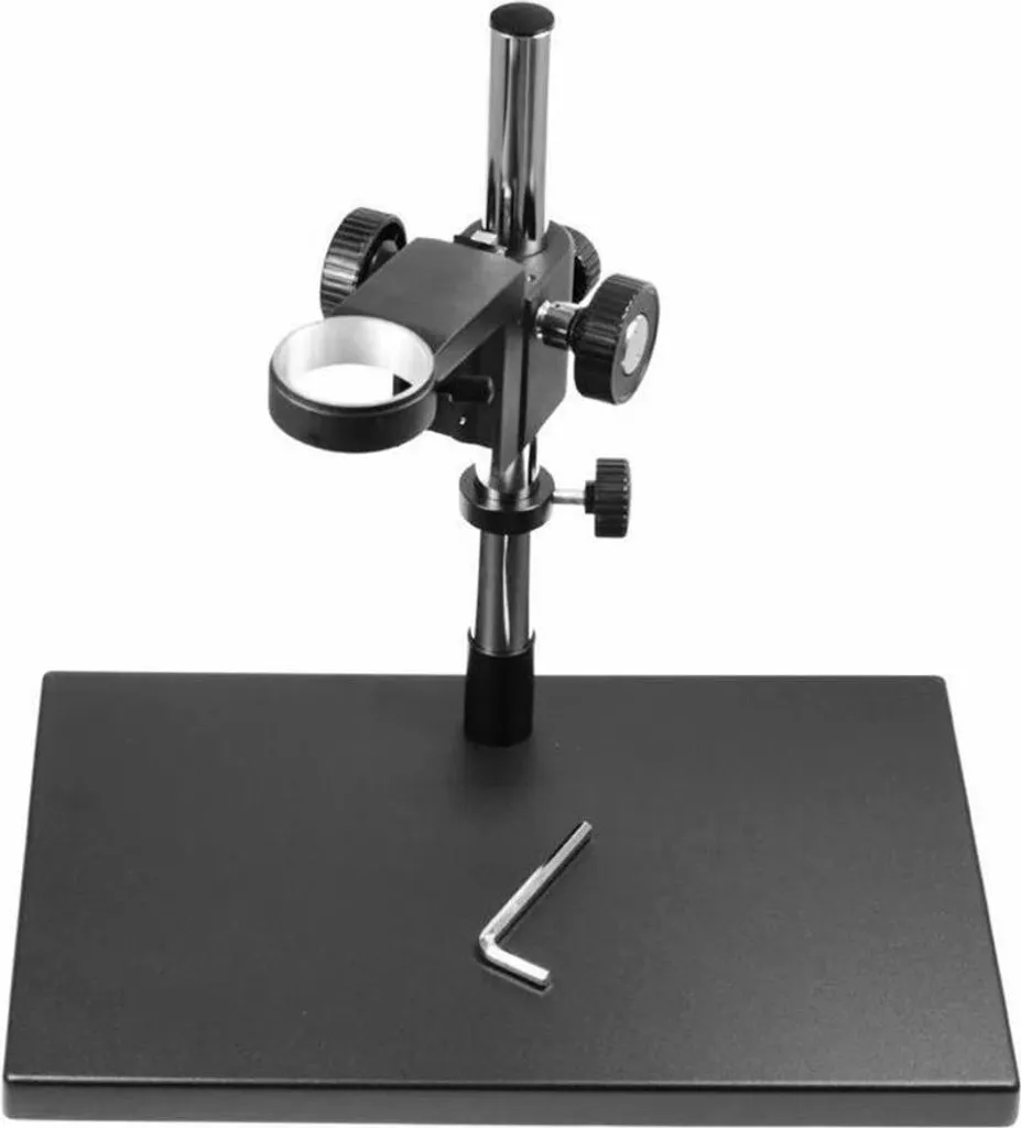Support microscope réglable 32 cm multi-axes - Fixation table robuste - 12