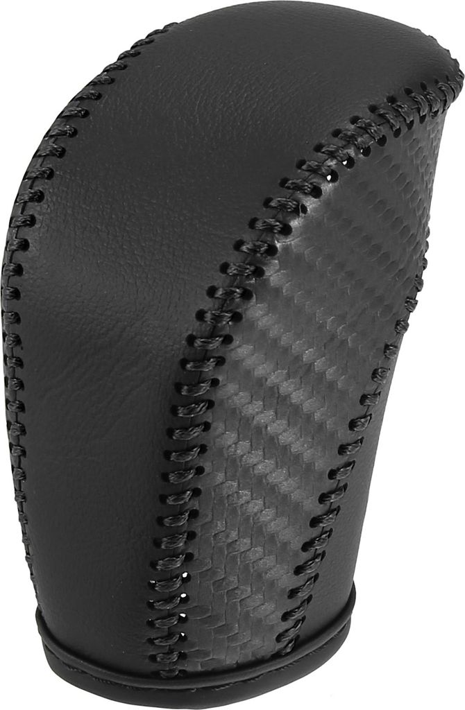 Auto Fahrzeug Schaltknauf Abdeckung Ersatz Kunstleder Kohlefaserkorn