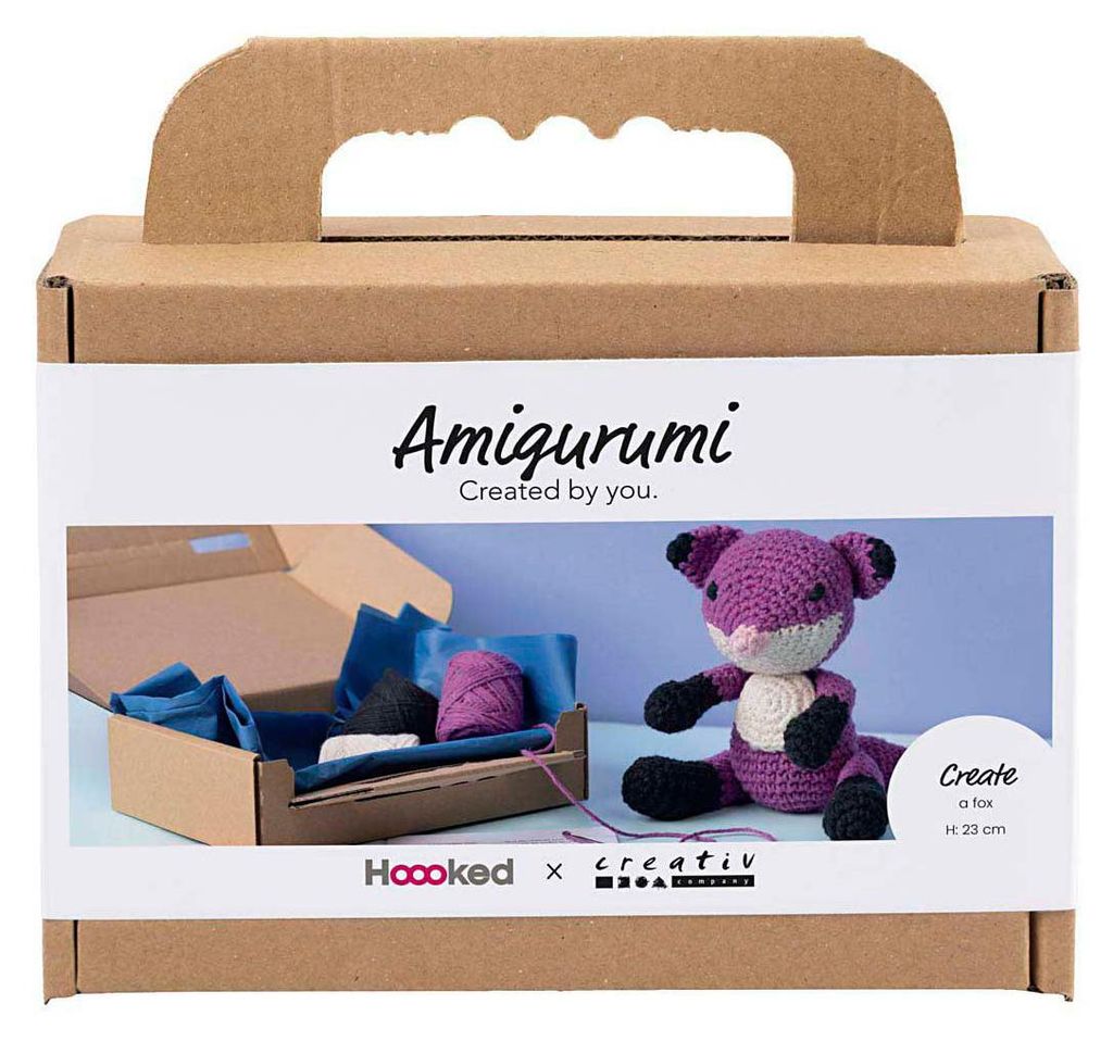 Creativ Company Hobby-Set Amigurumi, Fuchs, Schwarz, Pflaume, 1 Box