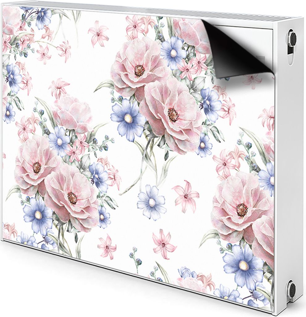 Magnet Verkleidung Abdeckung Heizkörperabdeckung Heizkörperabdeckung 110x60 cm - Zierlich, Blumenstrauß