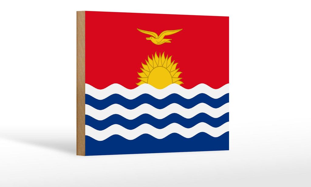 Holzschild Flagge Kiribatis 18x12 cm Flag of Kiribati Dekoration