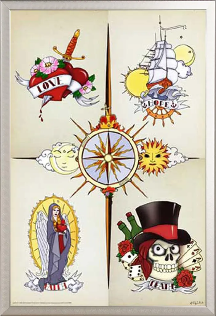 Tableau Tatouage Circle of Life Cadre Shinsuke Aluminium 61x91.5 cm