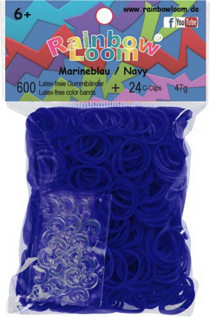 Rainbow Loom Marineblau 600 Gummibänder