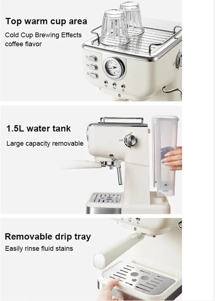 Machine espresso compacte 20 bars : café et cappuccino maison parfaits - 5