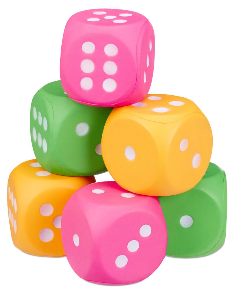 relaxdays Cubes en mousse vert, orange, rose , 6 pcs. Image du produit 