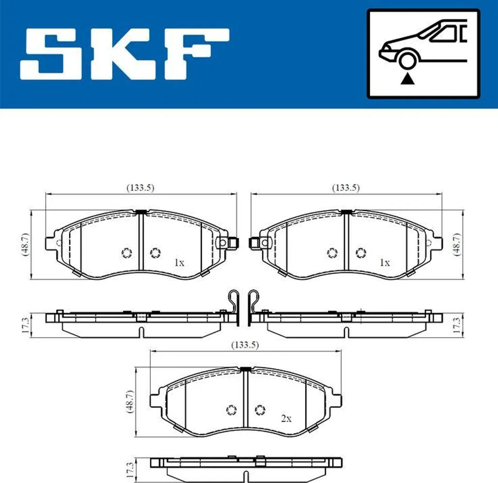 SKF VKBP 80460 A Jeu de Plaquettes de Frein à Disque OE 94566892