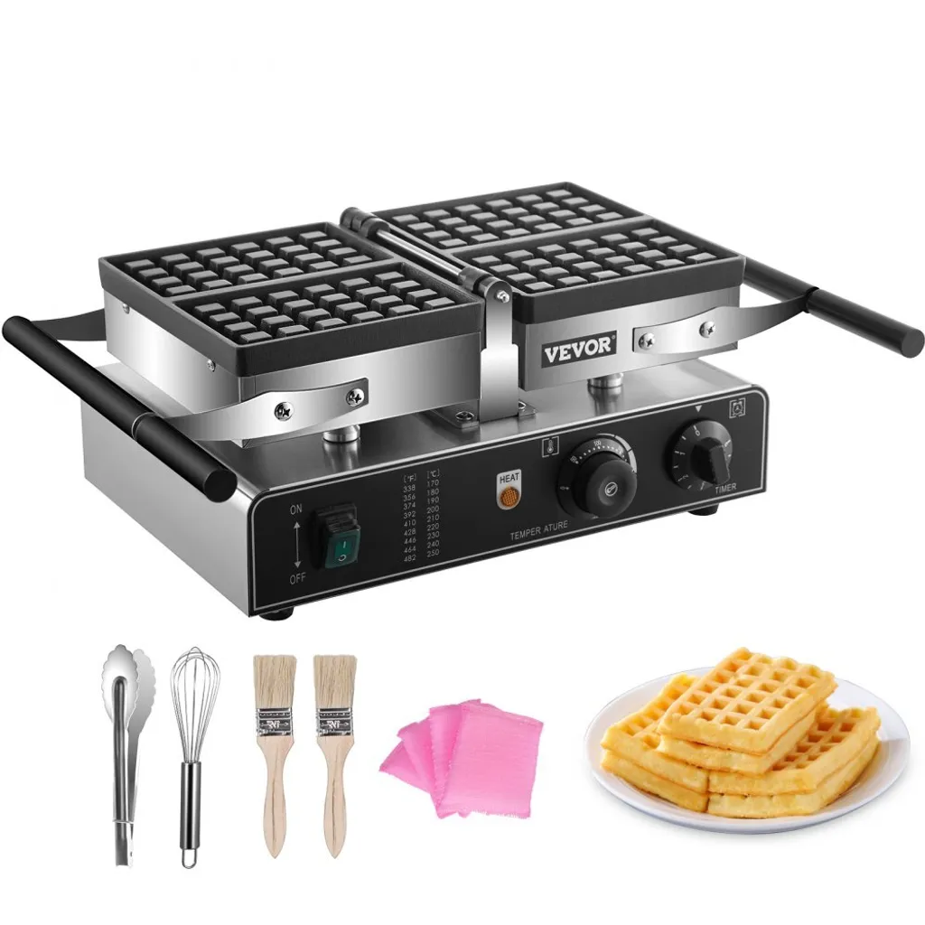 Machine à gaufres automatique double 1600W gaufrier inox professionnel