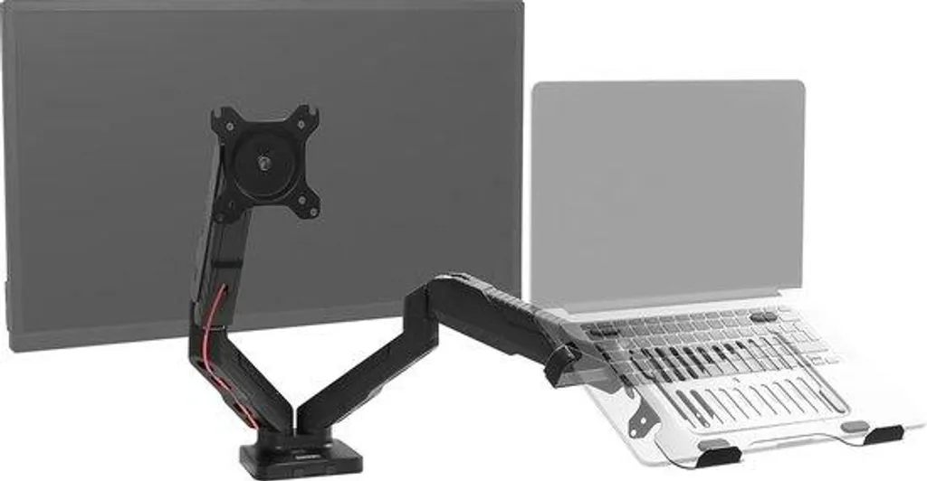 Support ergonomique aluminium double écran VESA - Pivotant et inclinable