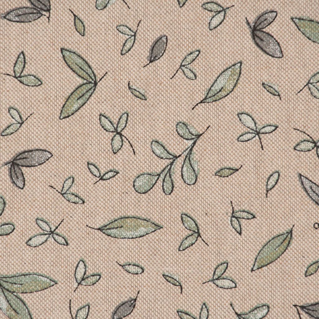 Dekostoff Leinenlook Leaf Soft Watercolor Blätter natur grün 1,40m