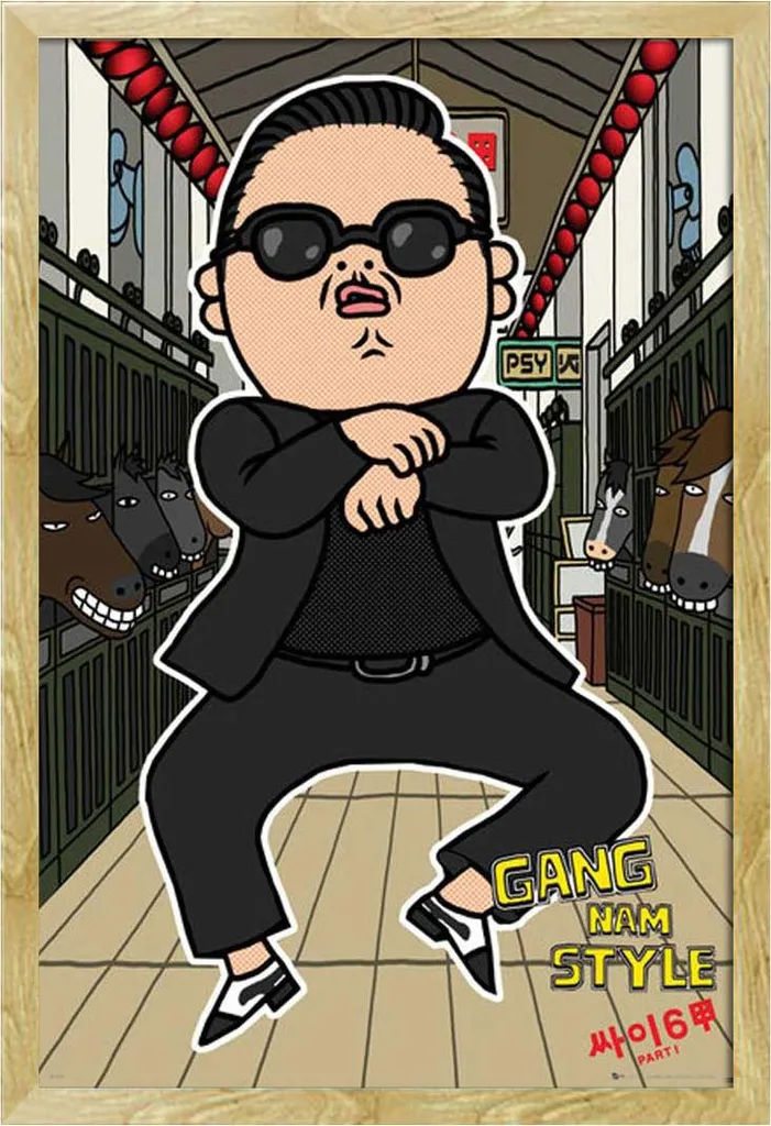 Set Poster Gangnam Style e Cornice Shinsuke Faggio 61x91,5 Acrilico