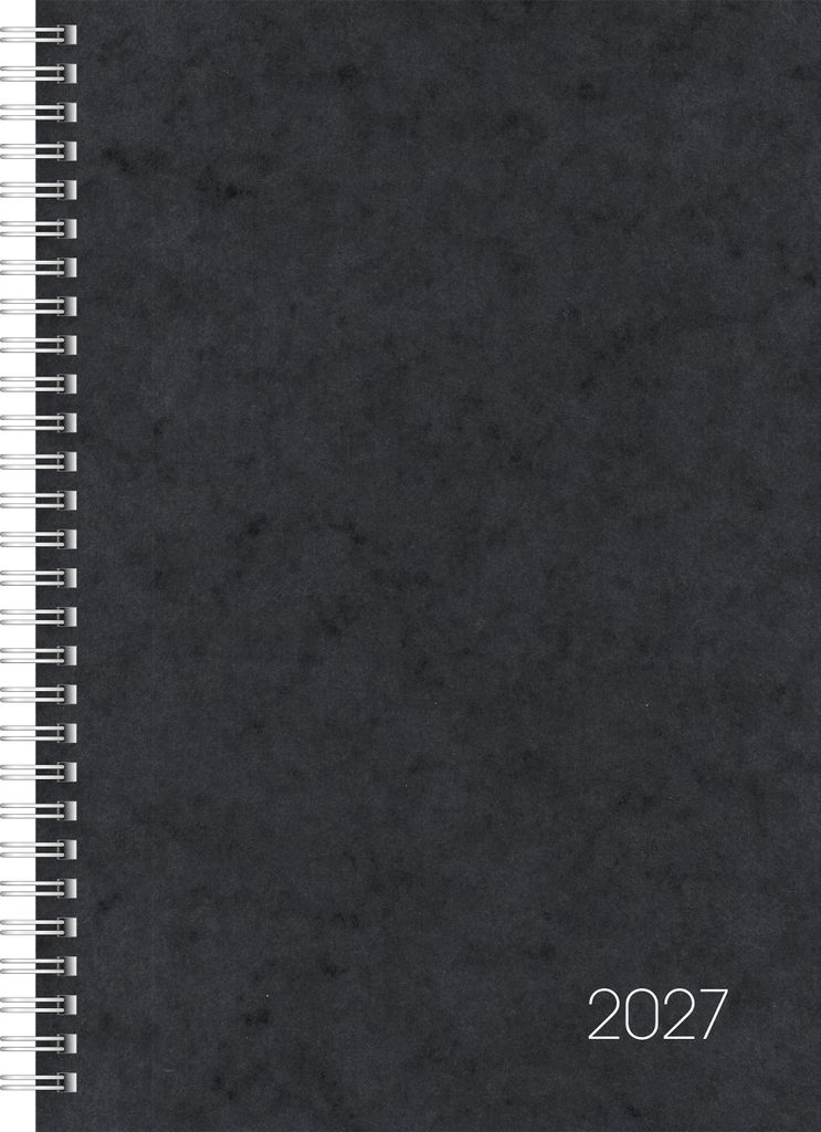 BRUNNEN Buchkalender Mod. 797 2027 | 168×240 mm, Karton, schwarz