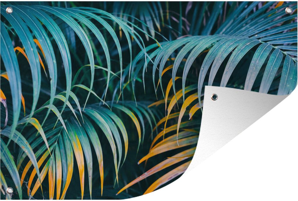 MuchoWow 90x60 cm Outdoor-Poster Gartendeko Sichtschutz Garten Poster für den Garten Palmenblätter