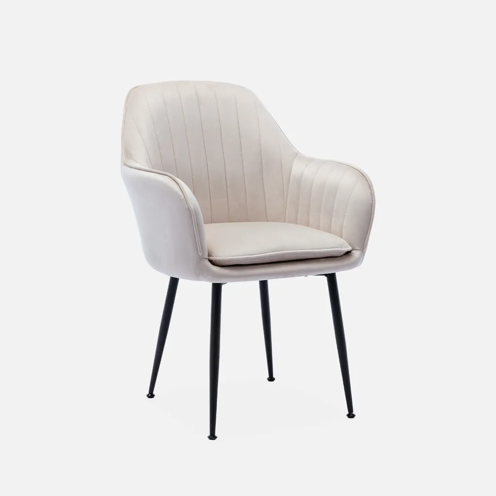 Poltrona Velluto Bianco Sporco Exclusive - Gambe Design Luxury