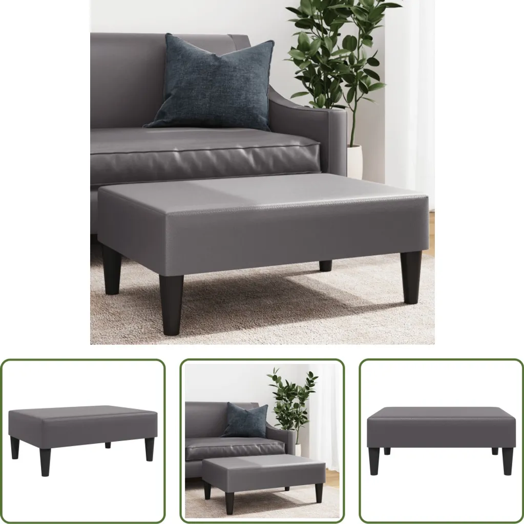 Poggiapiedi Moderno Grigio 77x55x31 cm | Arredo Living in Similpelle