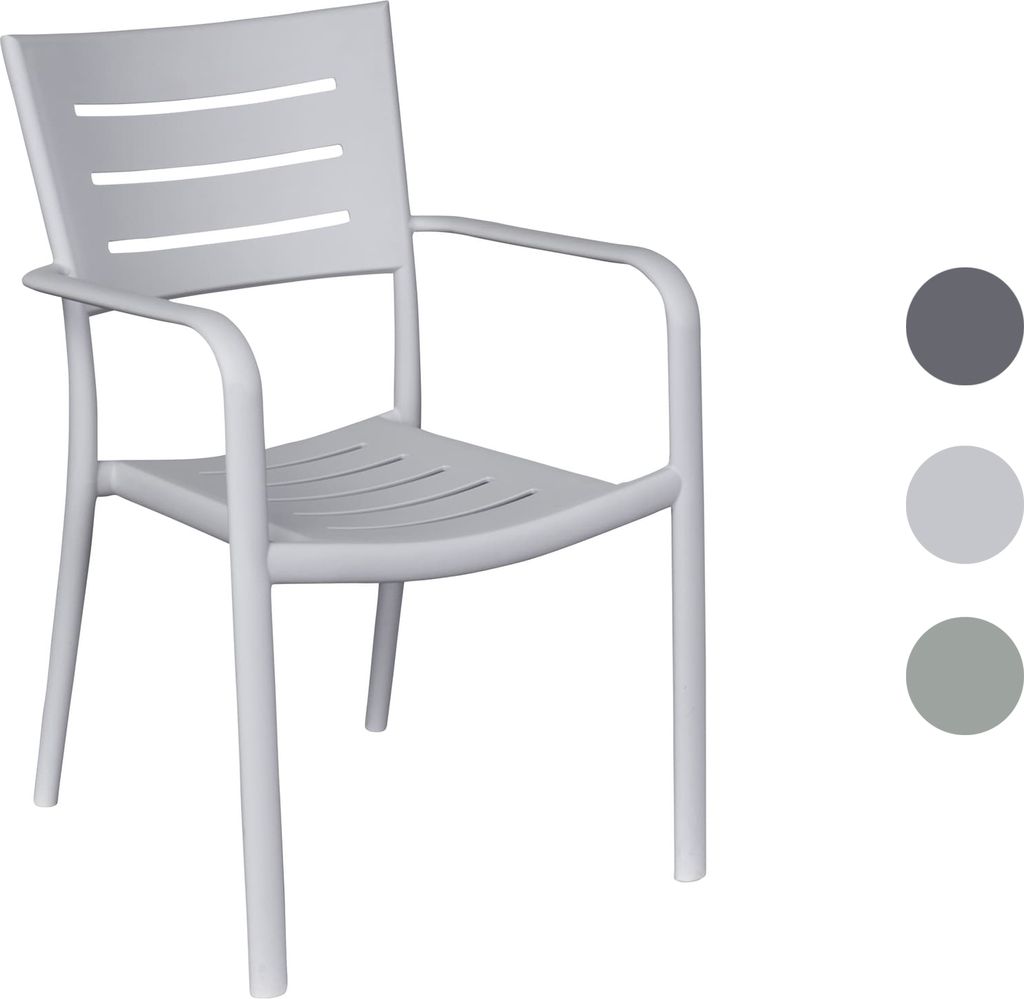 Stapelstuhl Moroni Gartenstuhl Bistrostuhl Kunststoffstuhl Grau