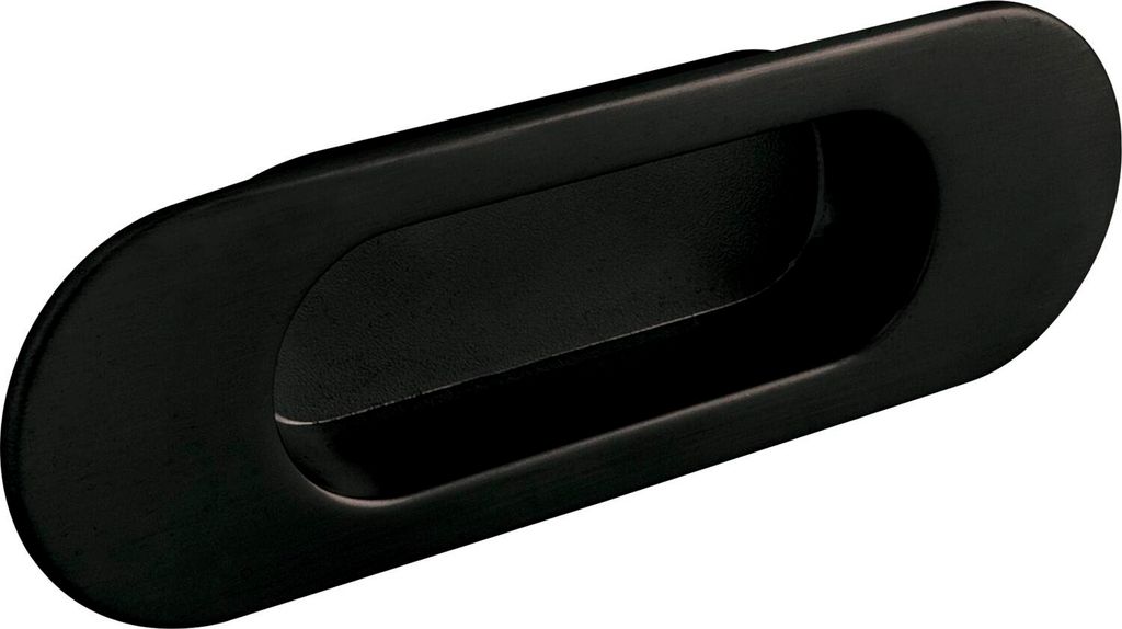 Estamp Griffmuschel Zalya Breite 110mm - Griff für Schiebetür - Muschelgriff zum Einlassen - Zinkdruckguss schwarz matt