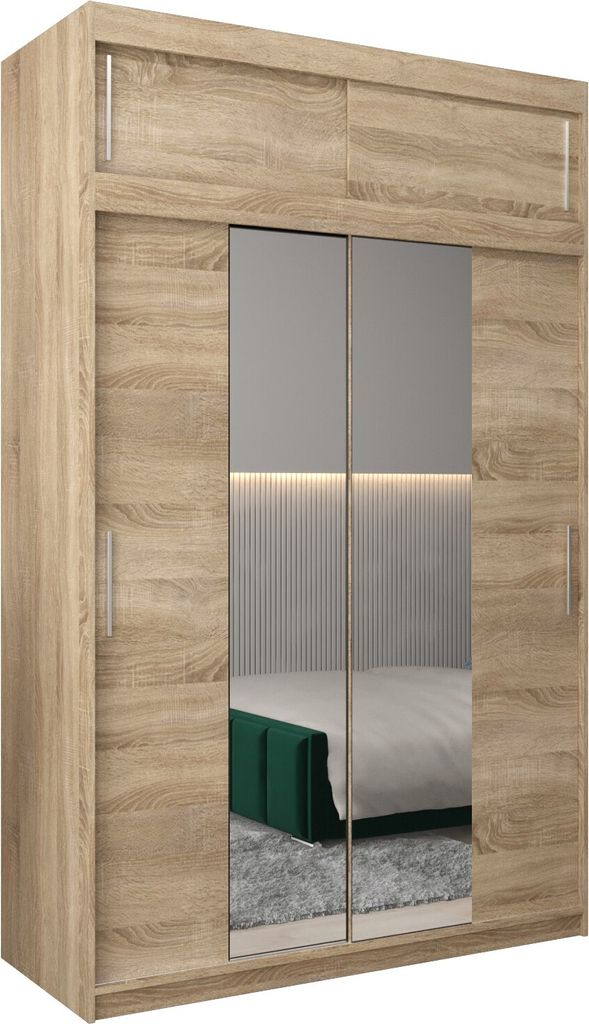 Kleiderschrank, Schiebetürenschrank Schlafzimmer, Schrank mit Spiegel TOKYO 1 150 mit Aufsatz, Höhe 240 cm