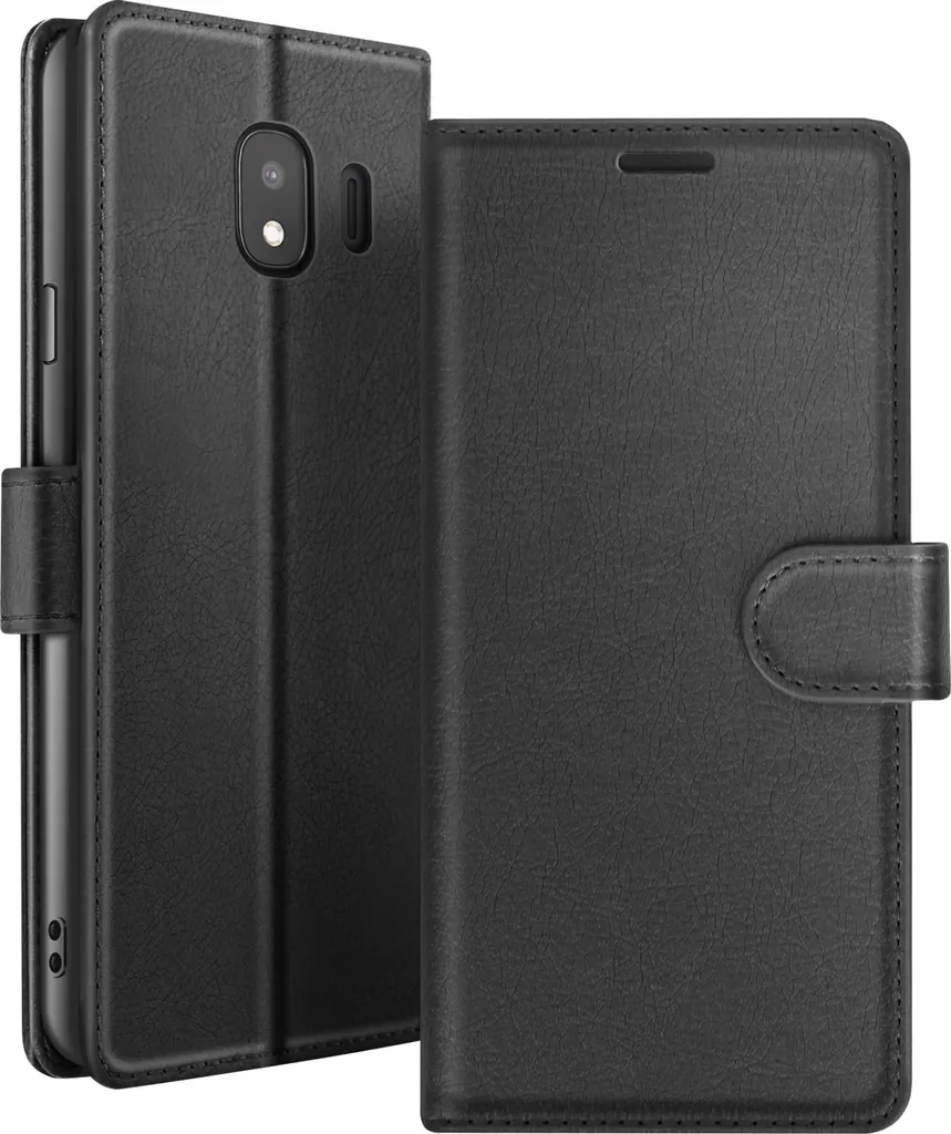 Zanaé Custodia Elegante Galaxy J4 Nero - Funzione Stand e Magnete